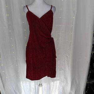 Lily Rose Burgundy Wrap Mini Dress